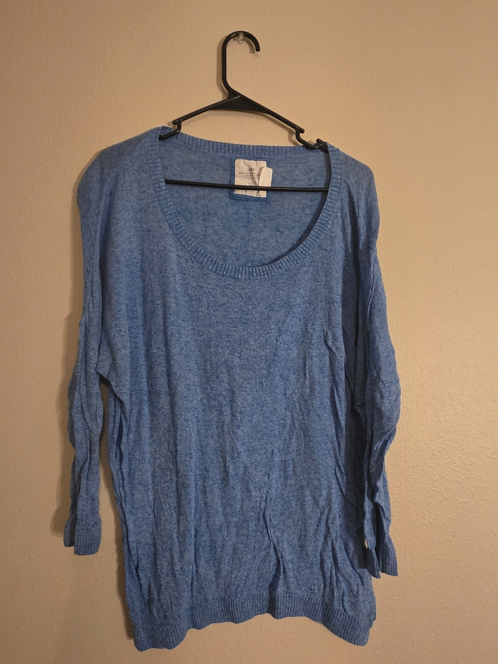 H&M Light Blue Scoop Neck Lightweight Sweater